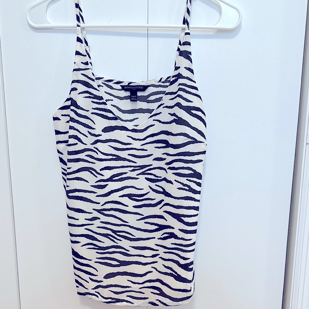Zebra Print Spaghetti Strap Top
